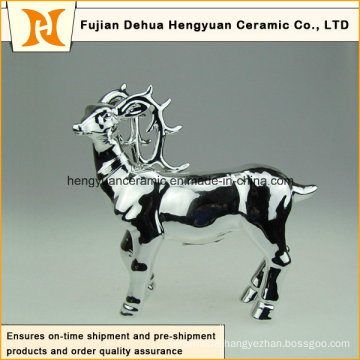 Ceramic Milu Deer Sculpture for Christmas Decor